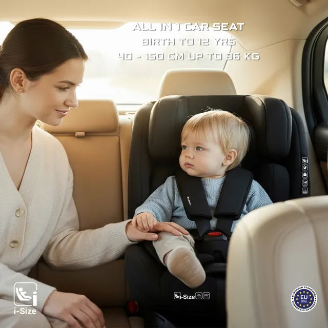 Neobreez i-Hepta i-Size All-In-1 Convertible Car Seat Black Neobreez Yallatoys