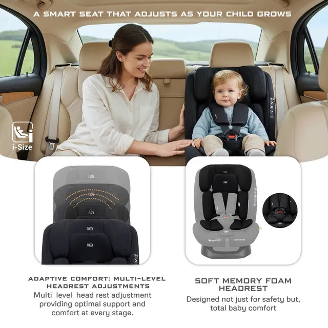 Neobreez i-Hepta i-Size All-In-1 Convertible Car Seat Black Neobreez Yallatoys