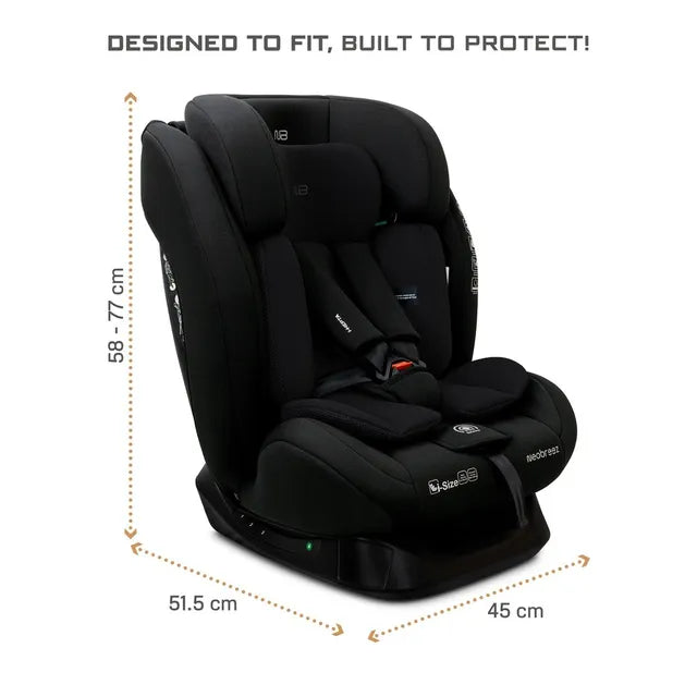 Neobreez i-Hepta i-Size All-In-1 Convertible Car Seat Black Neobreez Yallatoys
