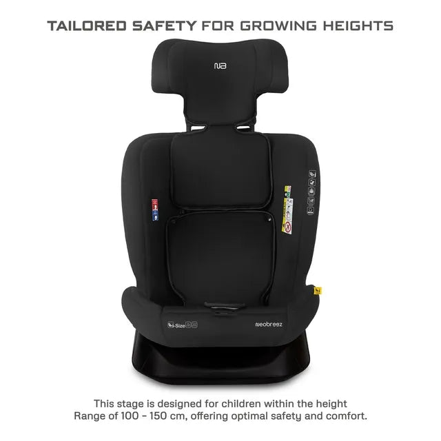 Neobreez i-Hepta i-Size All-In-1 Convertible Car Seat Black Neobreez Yallatoys
