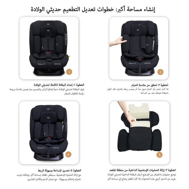 Neobreez i-Hepta i-Size All-In-1 Convertible Car Seat Black Neobreez Yallatoys