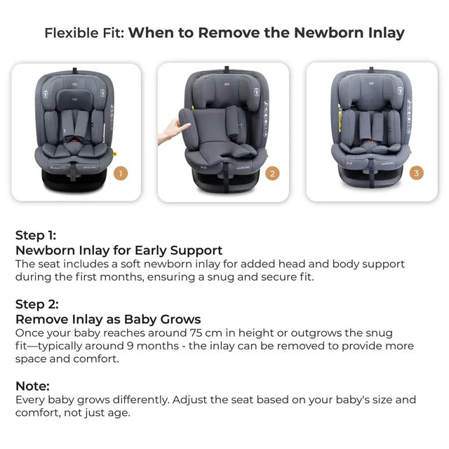 Neobreez - i-Vilo 360-Degree Isofix i-Size Car Seat Grey Neobreez Yallatoys