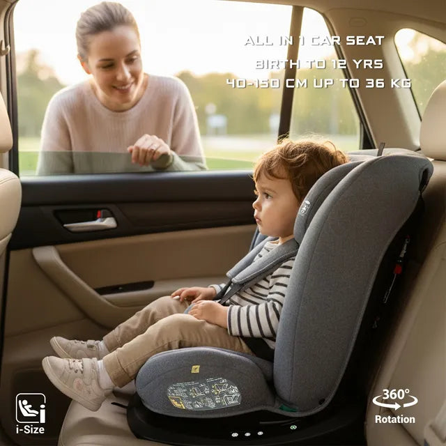 Neobreez - i-Vilo 360-Degree Isofix i-Size Car Seat Grey Neobreez Yallatoys