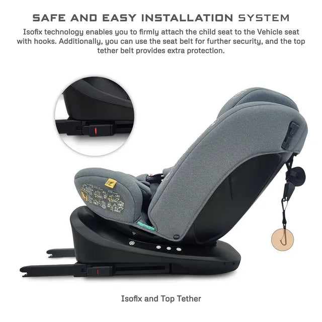 Neobreez - i-Vilo 360-Degree Isofix i-Size Car Seat Grey Neobreez Yallatoys
