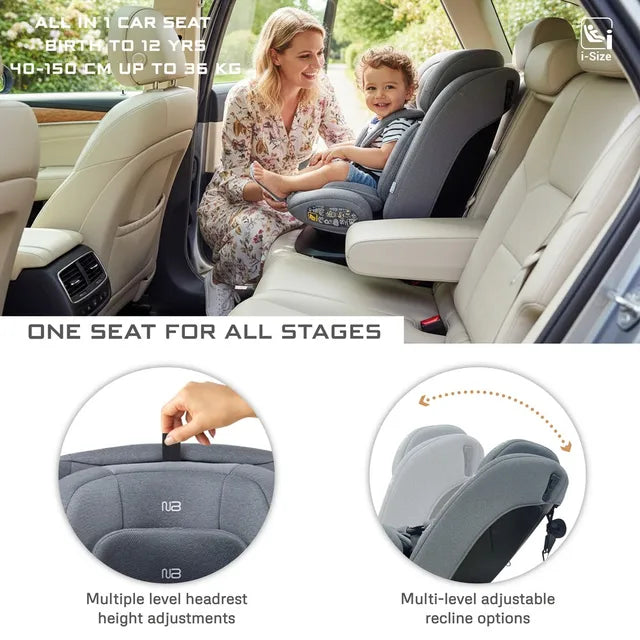 Neobreez - i-Vilo 360-Degree Isofix i-Size Car Seat Grey Neobreez Yallatoys
