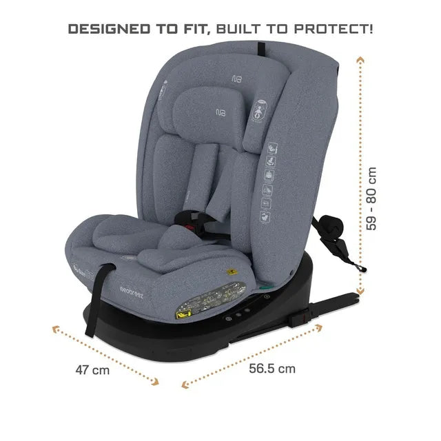 Neobreez - i-Vilo 360-Degree Isofix i-Size Car Seat Grey Neobreez Yallatoys