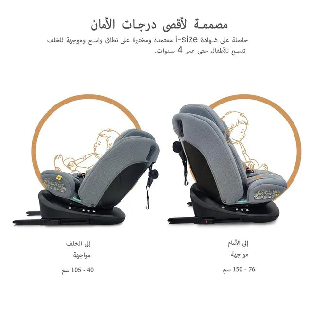 Neobreez - i-Vilo 360-Degree Isofix i-Size Car Seat Grey Neobreez Yallatoys