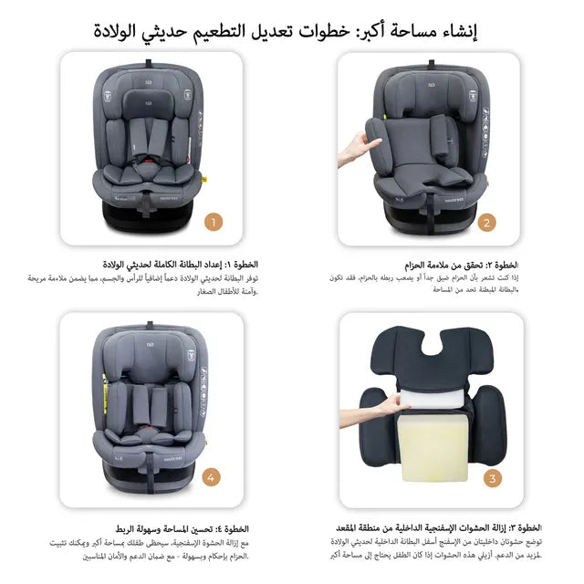 Neobreez - i-Vilo 360-Degree Isofix i-Size Car Seat Grey Neobreez Yallatoys