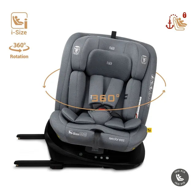 Neobreez - i-Vilo 360-Degree Isofix i-Size Car Seat Grey Neobreez Yallatoys