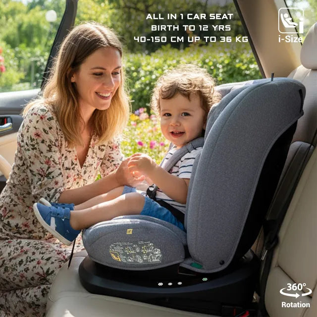 Neobreez - i-Vilo 360-Degree Isofix i-Size Car Seat Grey Neobreez Yallatoys