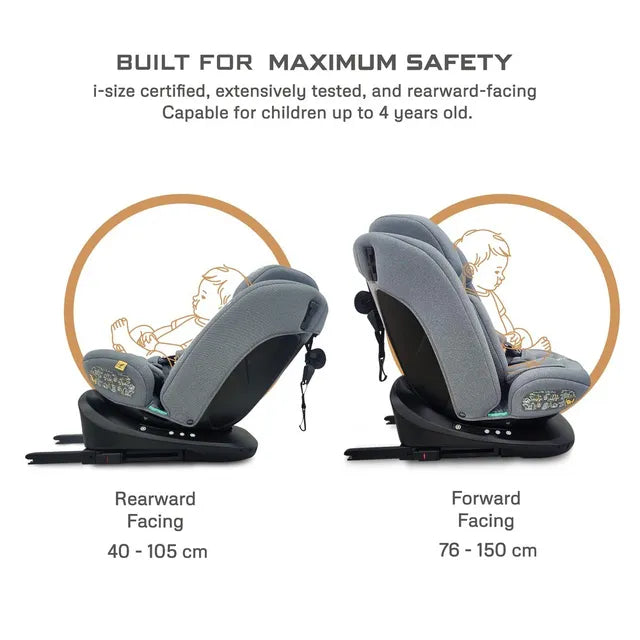 Neobreez - i-Vilo 360-Degree Isofix i-Size Car Seat Grey Neobreez Yallatoys