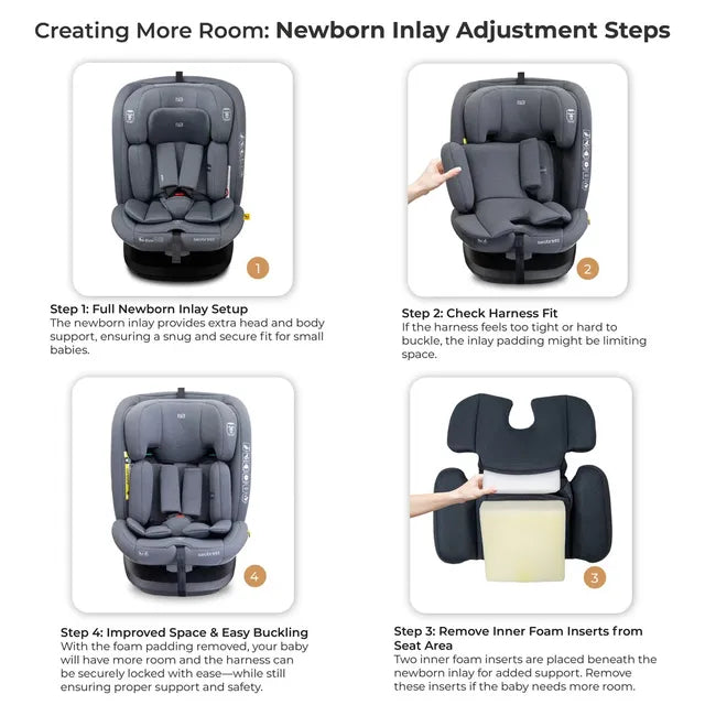 Neobreez - i-Vilo 360-Degree Isofix i-Size Car Seat Grey Neobreez Yallatoys