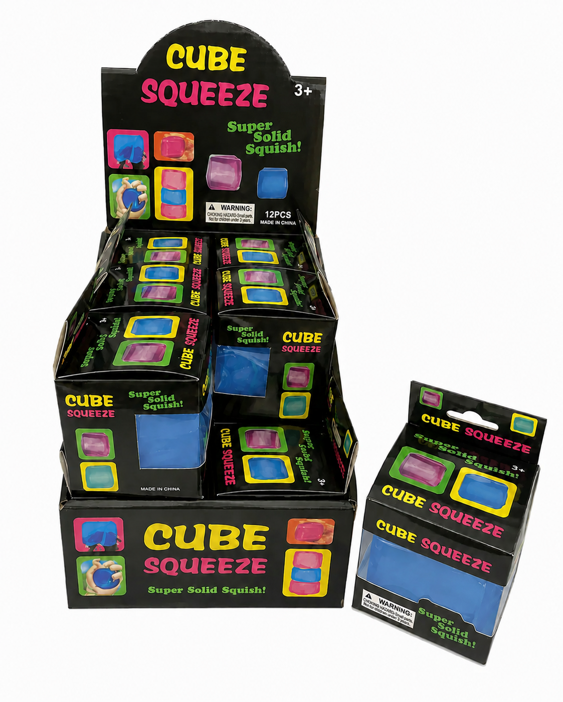 Nice Cube-Cube Squeeze 5cm Solid Color Squish Squeeze Fidget Toy Blue