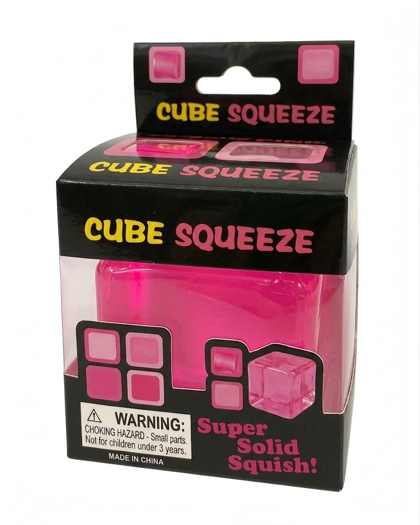 Nice Cube-Cube Squeeze 5cm Solid Color Squish Squeeze Fidget Toy Pink