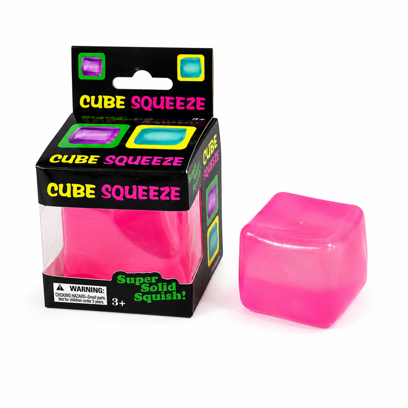 Nice Cube Squeeze 5cm Solid Color Squish Squeeze Fidget Toy Pink