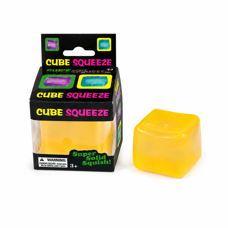 Nice Cube Squeeze 5cm Solid Color Squish Squeeze Fidget Toy Yellow