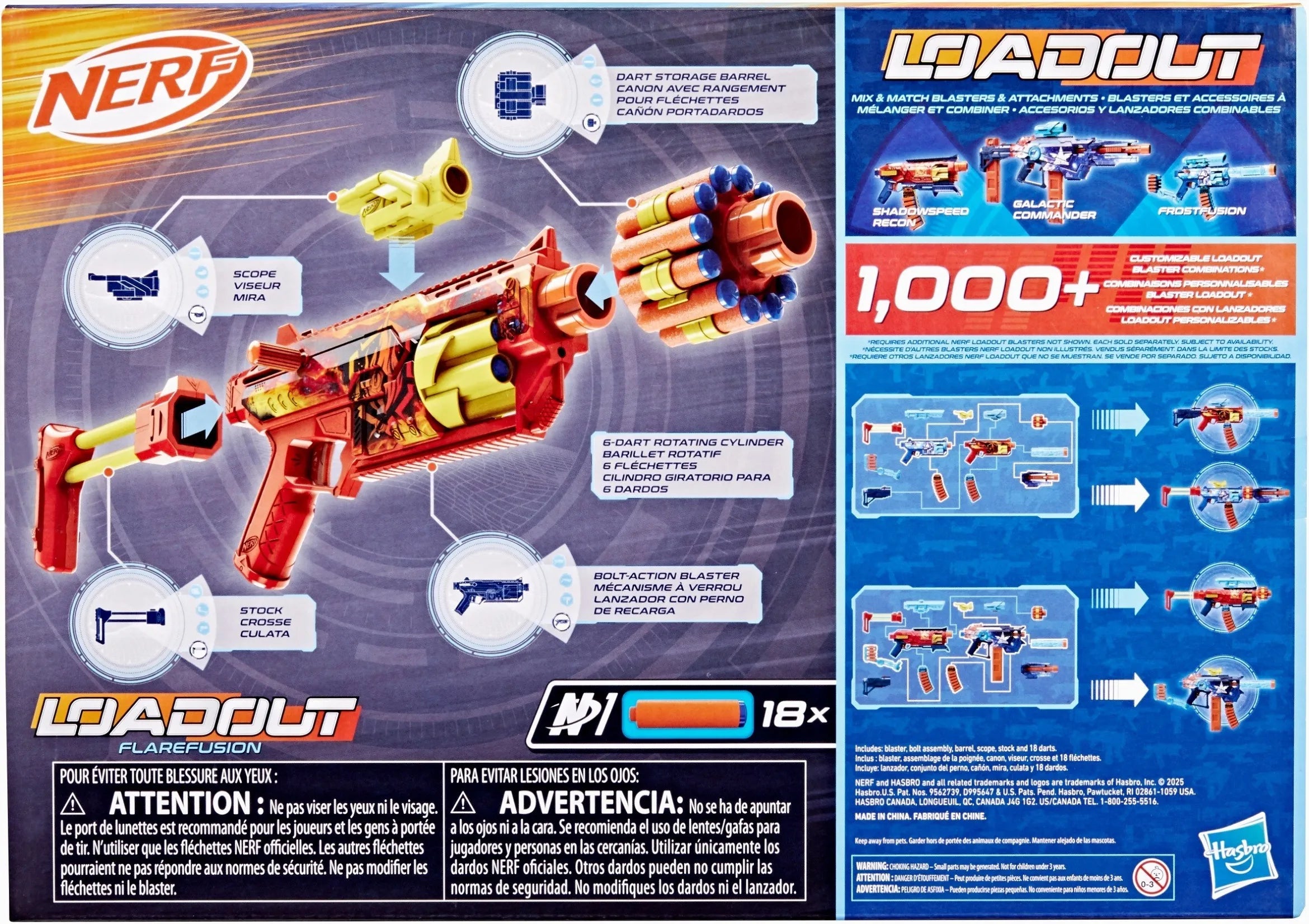 Nerf Loadout Flarefusion Blaster and 18 N1 Darts