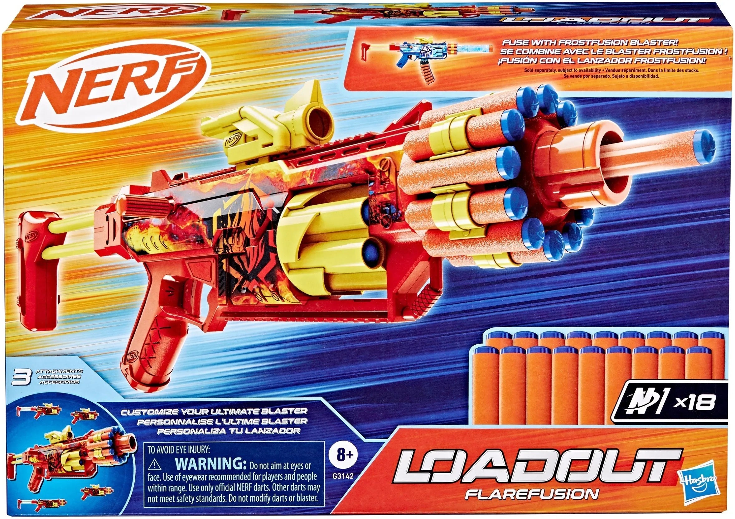Nerf Loadout Flarefusion Blaster and 18 N1 Darts