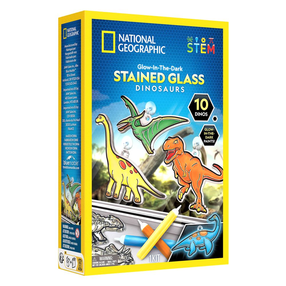 National Geographic Glow In The Dark Stained Glass Dinosaurs Kit National Geographic Yallatoys