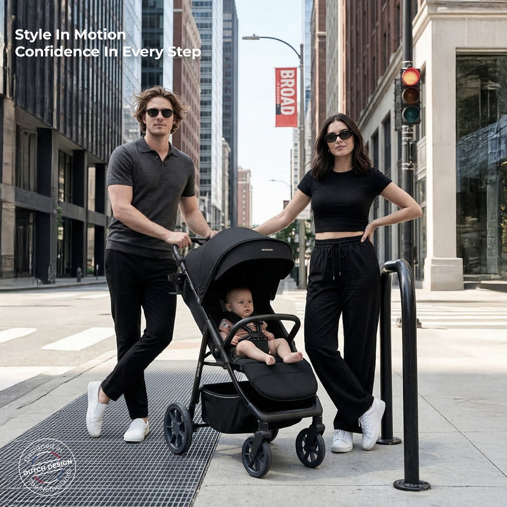 Neobreez Tetra Lightweight Pushchair Stroller With Cup Holder Black