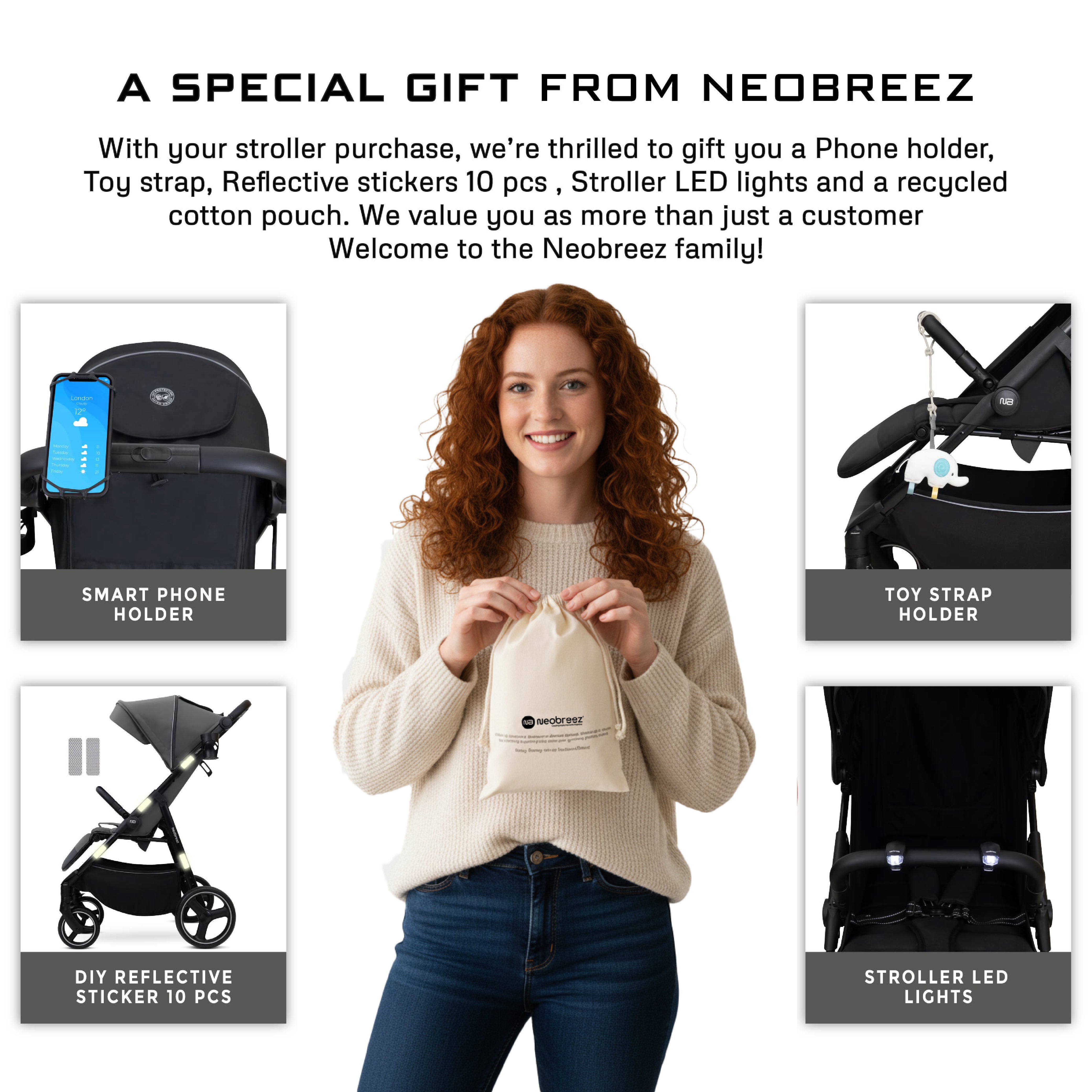 Neobreez Tetra Lightweight Pushchair Stroller With Cup Holder Grey