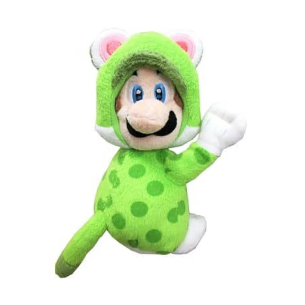 Nintendo Super Mario Green Cat Luigi With Magnets 7-Inch Plush Toy