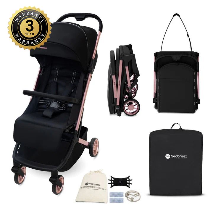 Neobreez Neolite Ultra Lightweight Cabin Size Travel Stroller Black Neobreez Yallatoys