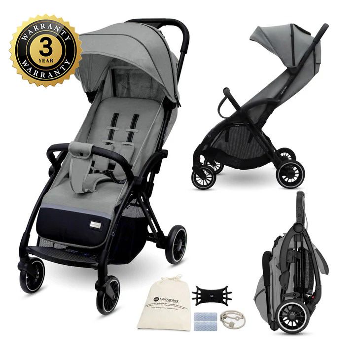 Neobreez Theta Auto Fold Compact Lightweight Travel Stroller Grey Neobreez Yallatoys