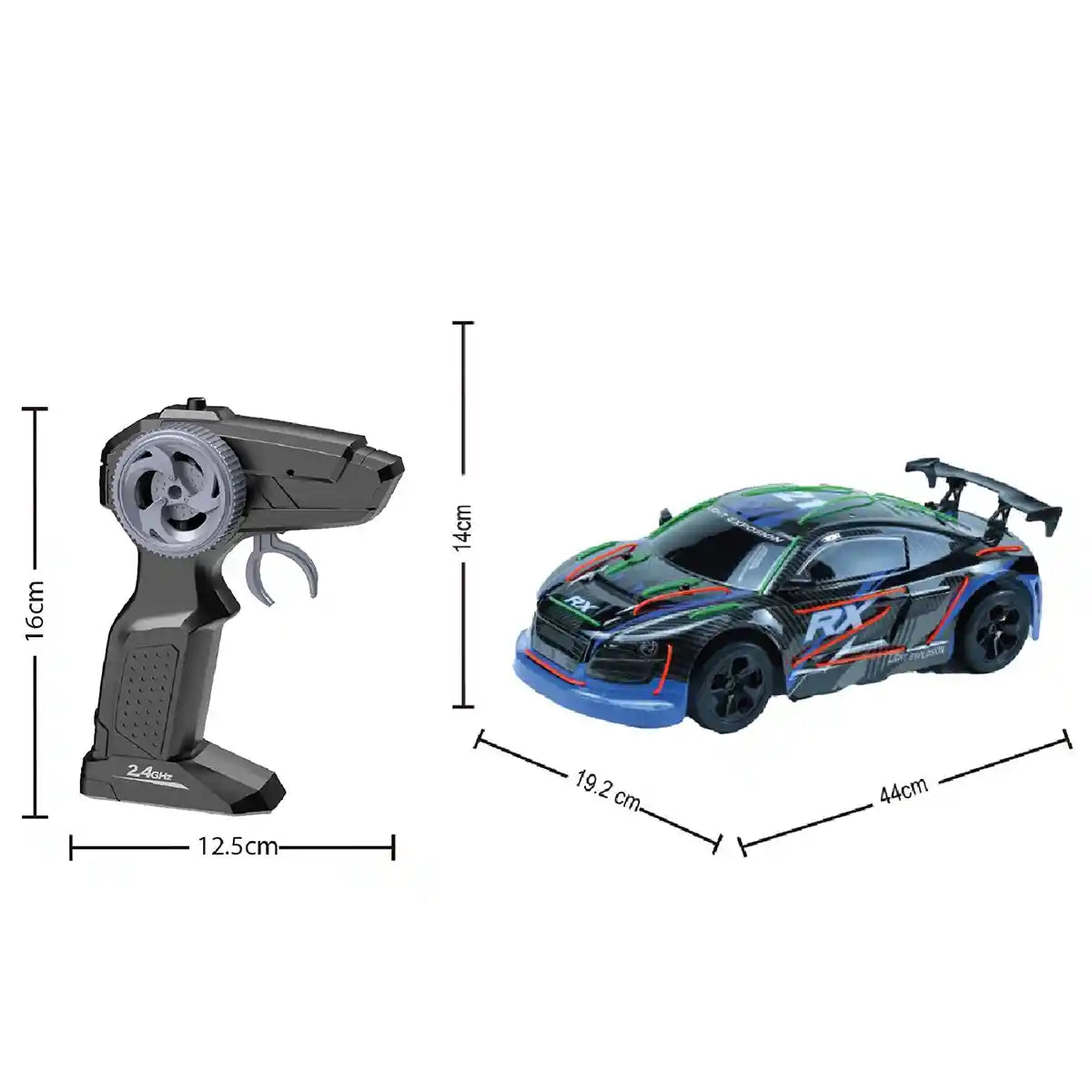 Neon light RC monster dimensions