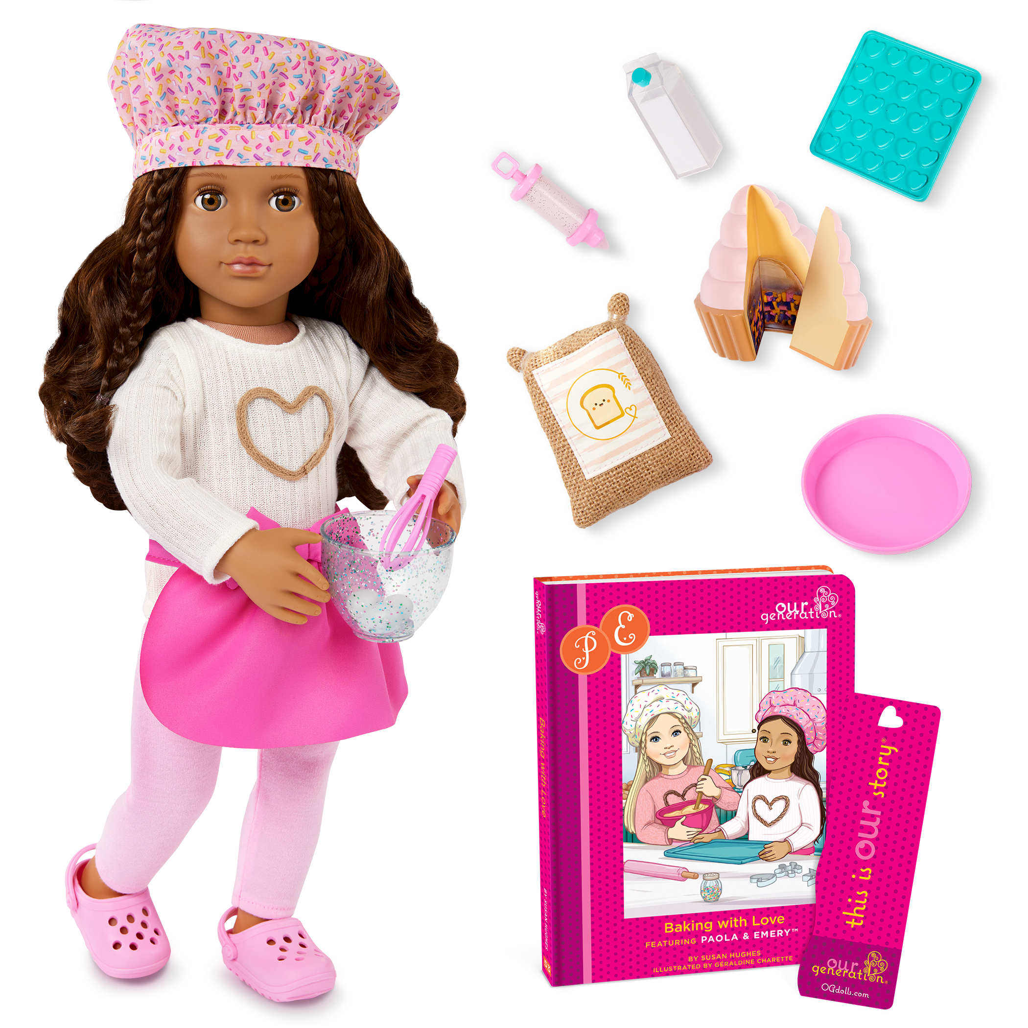 Our Generation Baking Doll Paola with Story Book and Accessories 18Inch Our Generation Doll Yallatoys