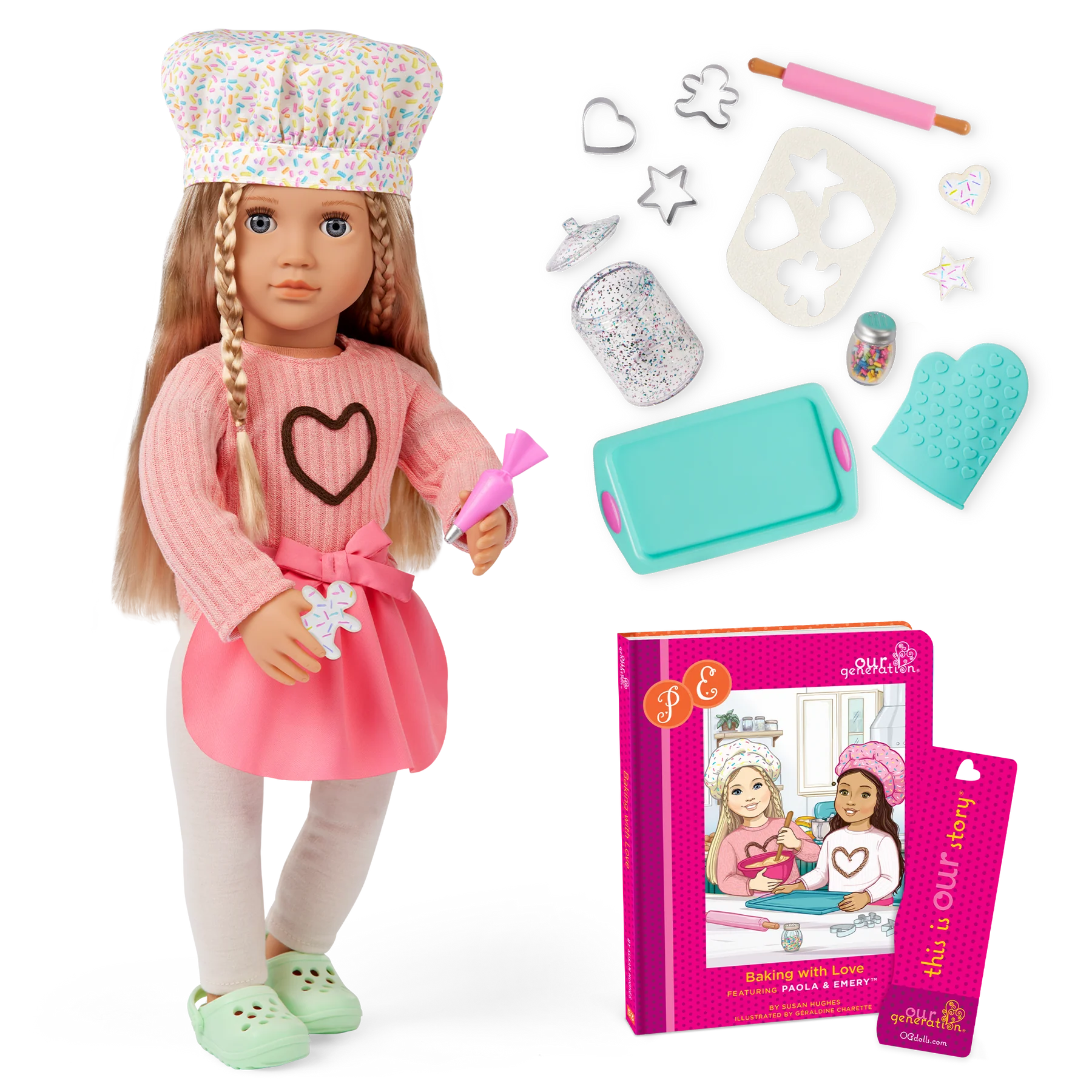 Our Generation Baking Doll Emery with Story Book and Accessories 18Inch Our Generation Doll Yallatoys
