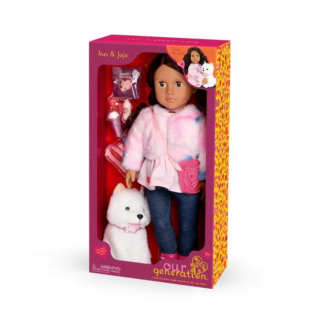 Our Generation Ines Fashion Doll 18Inch With Jojo Pomeranian Pup Our Generation Doll Yallatoys
