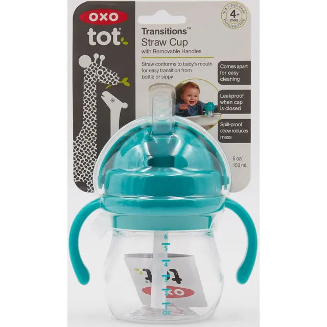 Oxo Tot Transitions Straw Cup Teal 178ml Oxo Tot Yallatoys