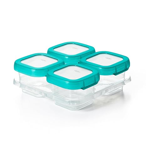 Oxo Tot Baby Blocks Food Storage Containers (2 oz) Teal Oxo Tot Yallatoys