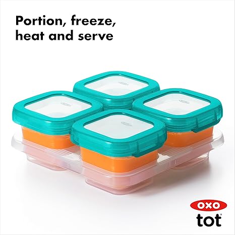 Oxo Tot Baby Blocks Food Storage Containers (2 oz) Teal Oxo Tot Yallatoys