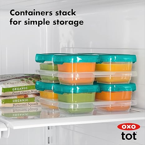 Oxo Tot Baby Blocks Food Storage Containers (2 oz) Teal Oxo Tot Yallatoys