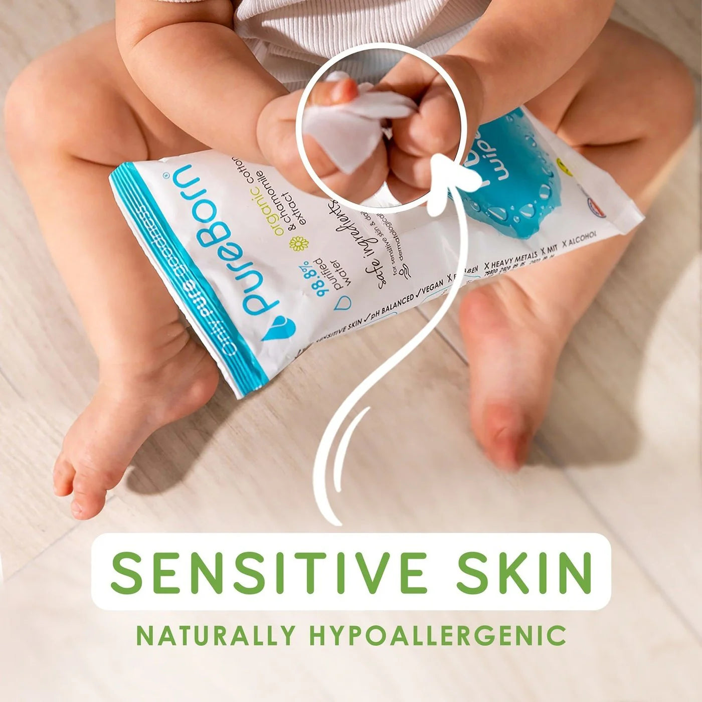 Pureborn Baby Wipes Infused with Organic Chamomile 720 Wipes Pure Born Yallatoys