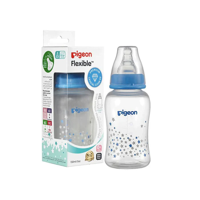 Pigeon Streamline Bottle 150 Ml Assorted Blue or Pink Star Pigeon Yallatoys