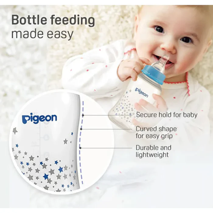 Pigeon Streamline Bottle 150 Ml Assorted Blue or Pink Star Pigeon Yallatoys