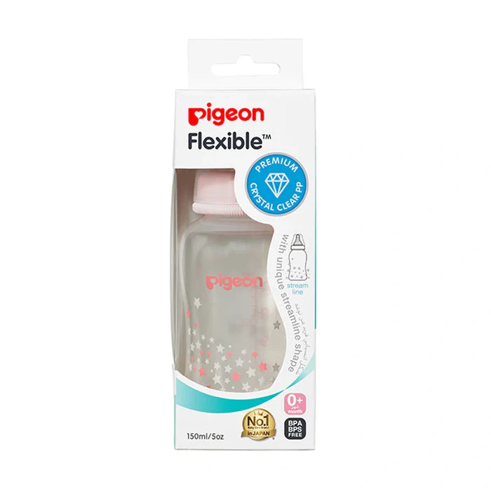 Pigeon Streamline Bottle 150 Ml Assorted Blue or Pink Star Pigeon Yallatoys