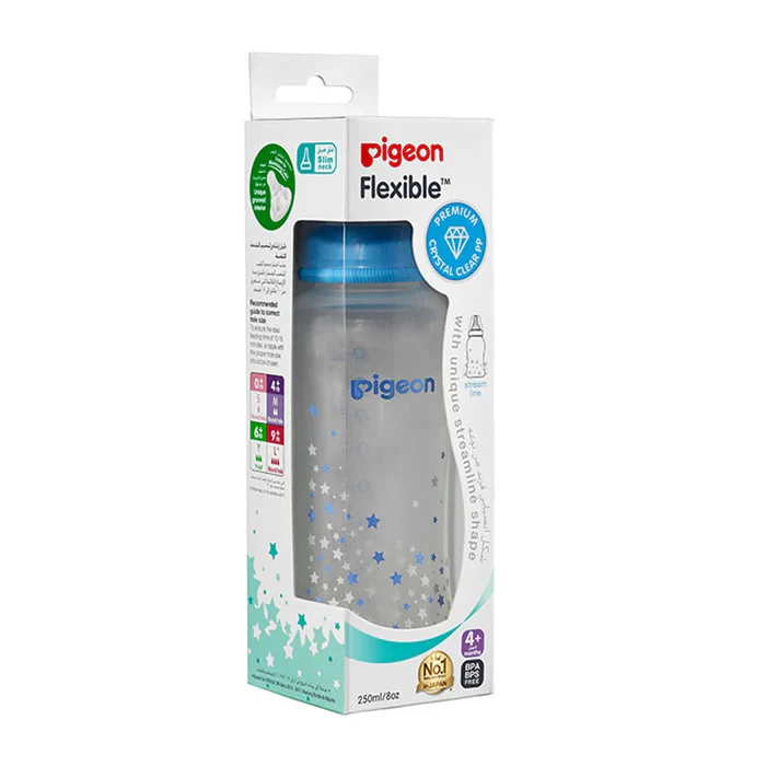 Pigeon Streamline Bottle 250 Ml Assorted Blue or Pink Star Pigeon Yallatoys