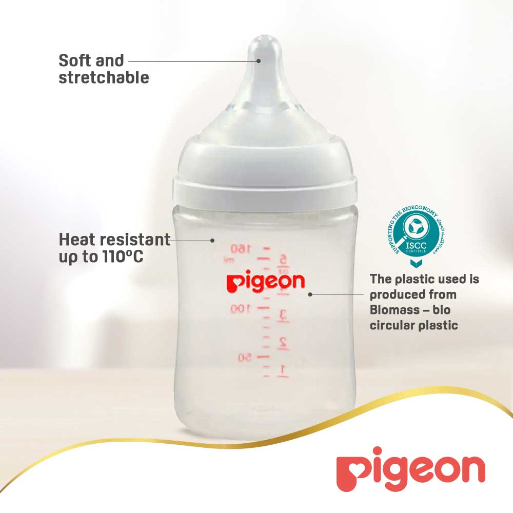 Pigeon Softouch Wide Neck Nursing Bottle Plastic 160 ml Pigeon Yallatoys