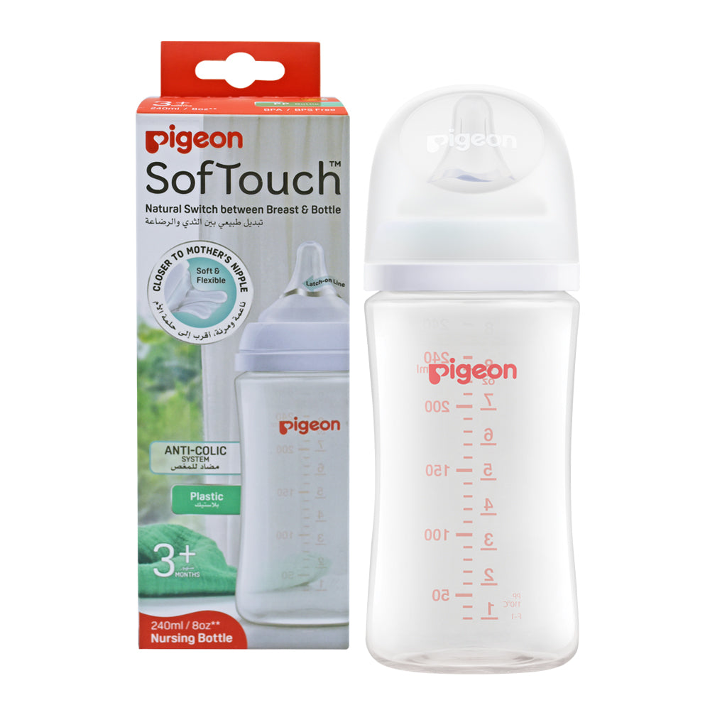 Pigeon Softouch Wide Neck Nursing Bottle Plastic 240 ml Pigeon Yallatoys