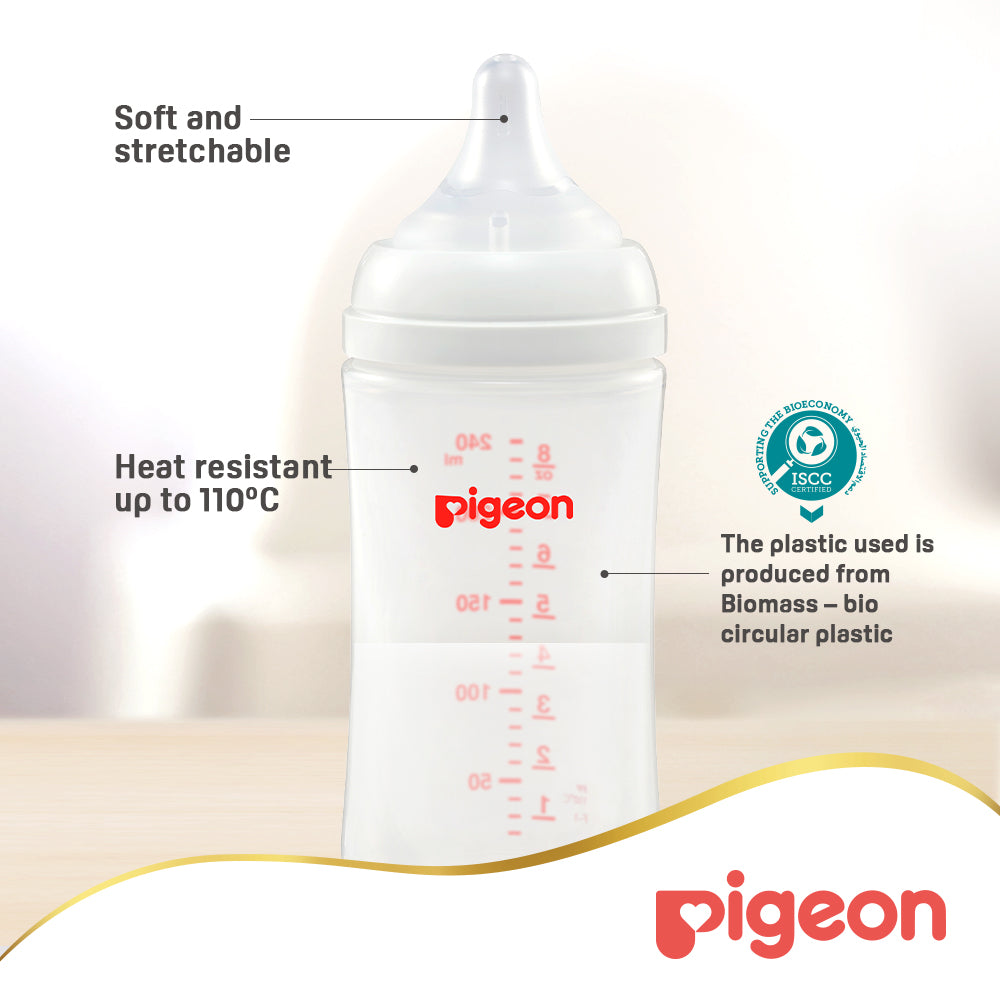 Pigeon Softouch Wide Neck Nursing Bottle Plastic 240 ml Pigeon Yallatoys
