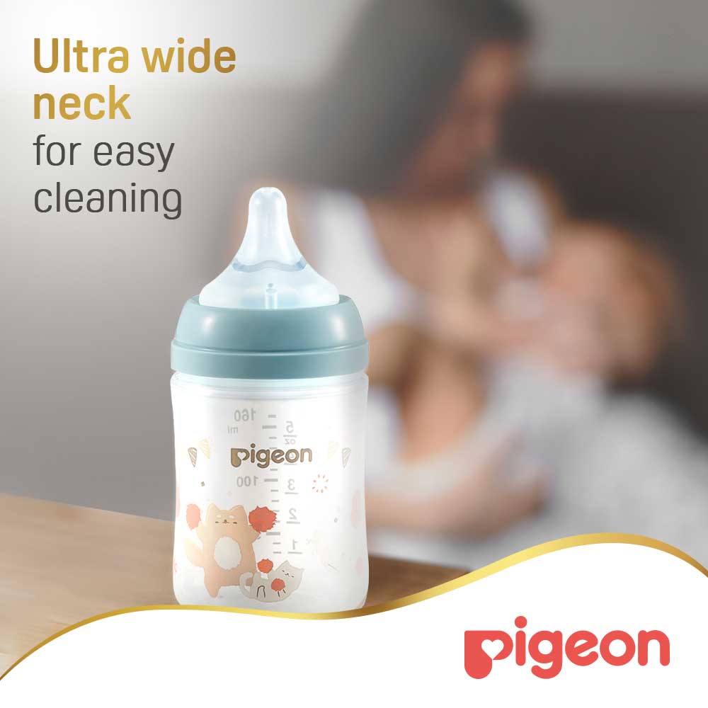 Pigeon Softouch Wide Neck Feeding Bottle Cat Design 160 ml Pigeon Yallatoys
