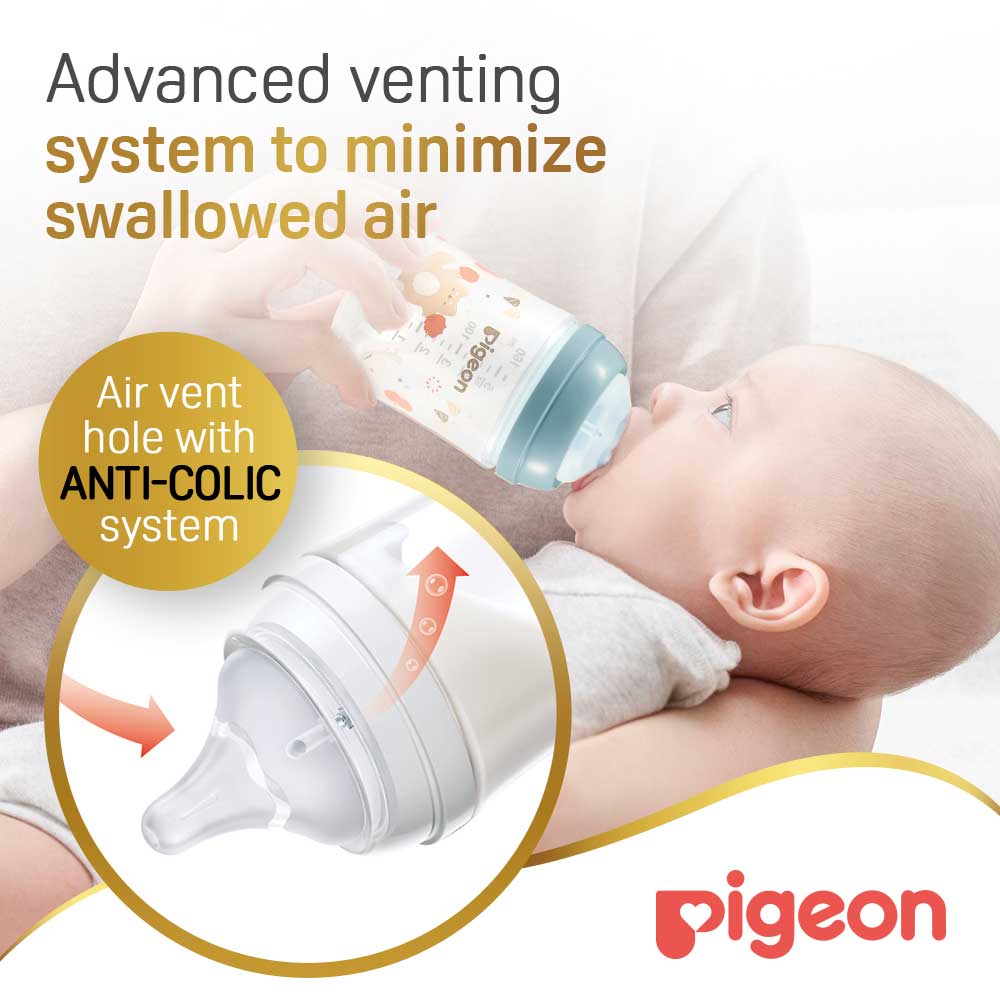 Pigeon Softouch Wide Neck Feeding Bottle Cat Design 160 ml Pigeon Yallatoys