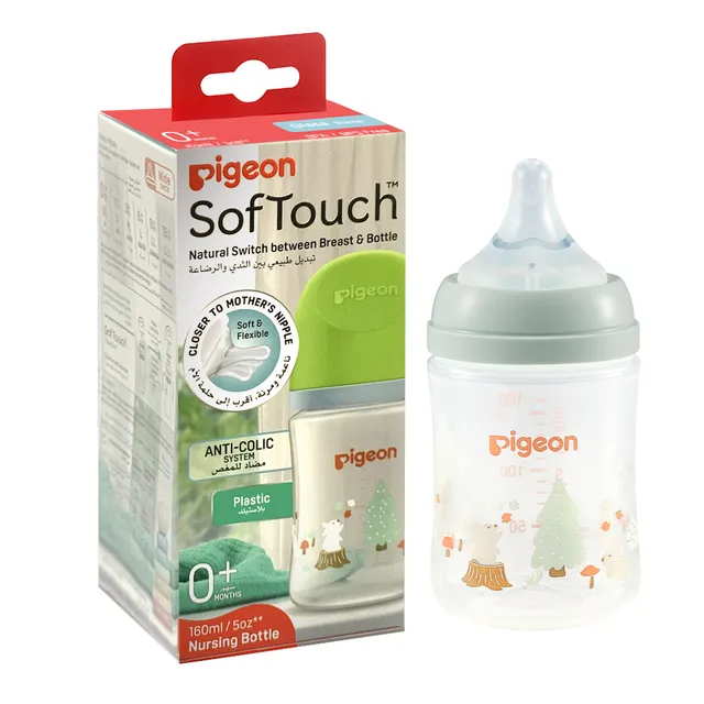 Pigeon Softouch Wide Neck Feeding Bottle Rabbit Design 160 ml Pigeon Yallatoys