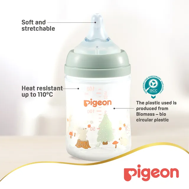 Pigeon Softouch Wide Neck Feeding Bottle Rabbit Design 160 ml Pigeon Yallatoys