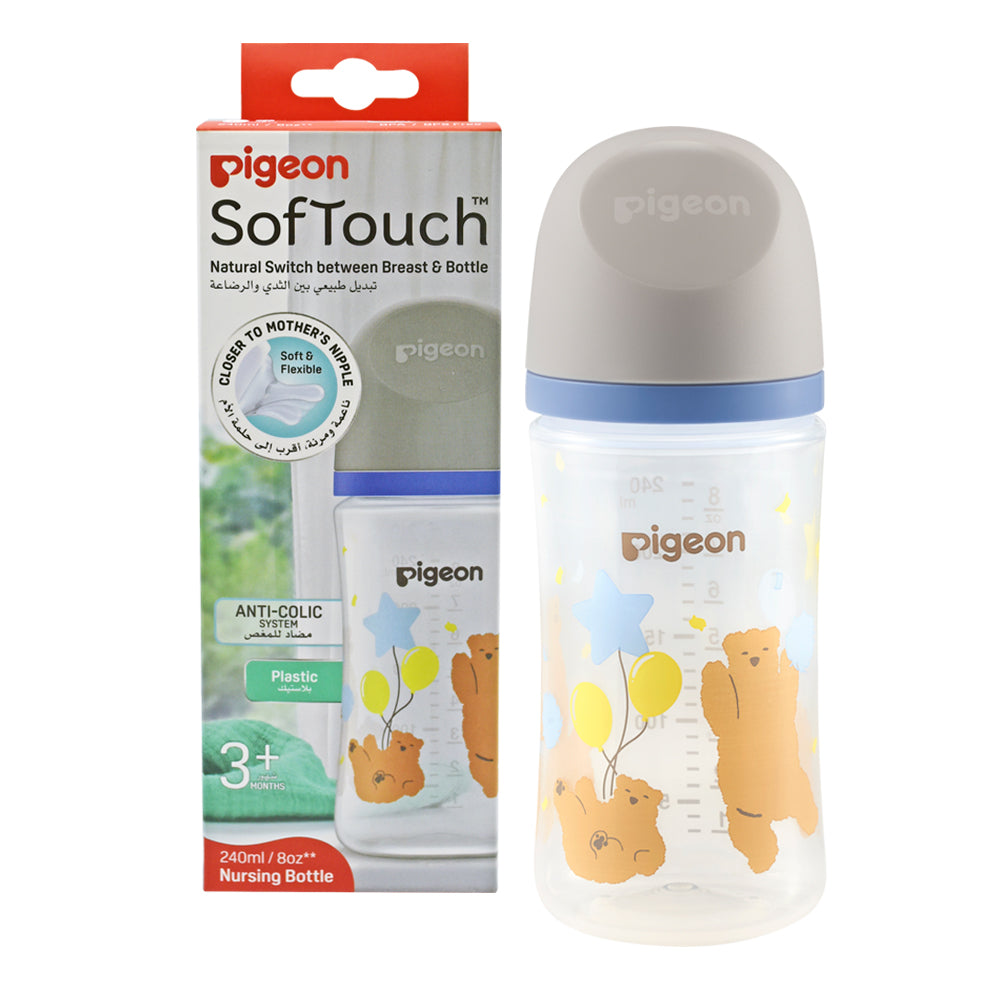 Pigeon Softouch Wide Neck Feeding Bottle Bear Design 240 ml Pigeon Yallatoys