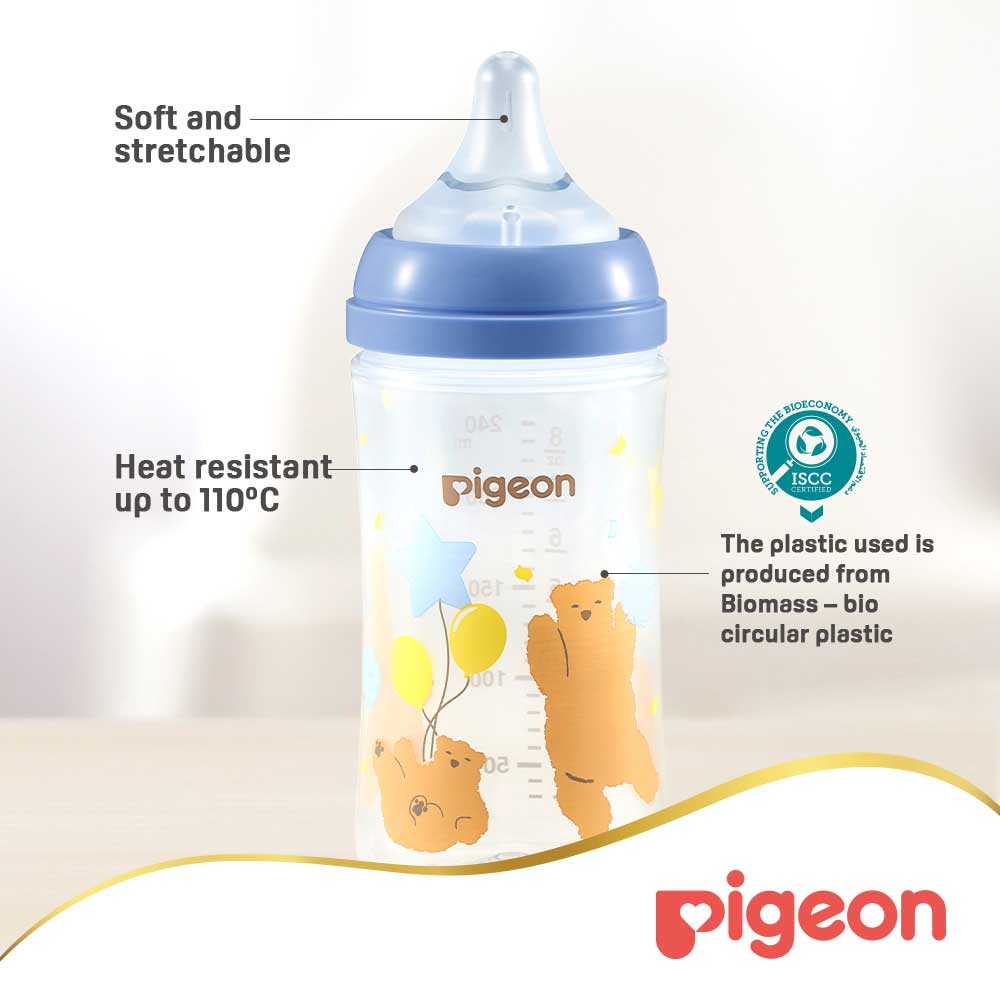 Pigeon Softouch Wide Neck Feeding Bottle Bear Design 240 ml Pigeon Yallatoys